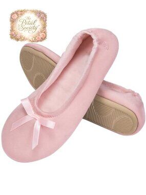 Satin Ballerina Slippers Memory Foam House Shoes